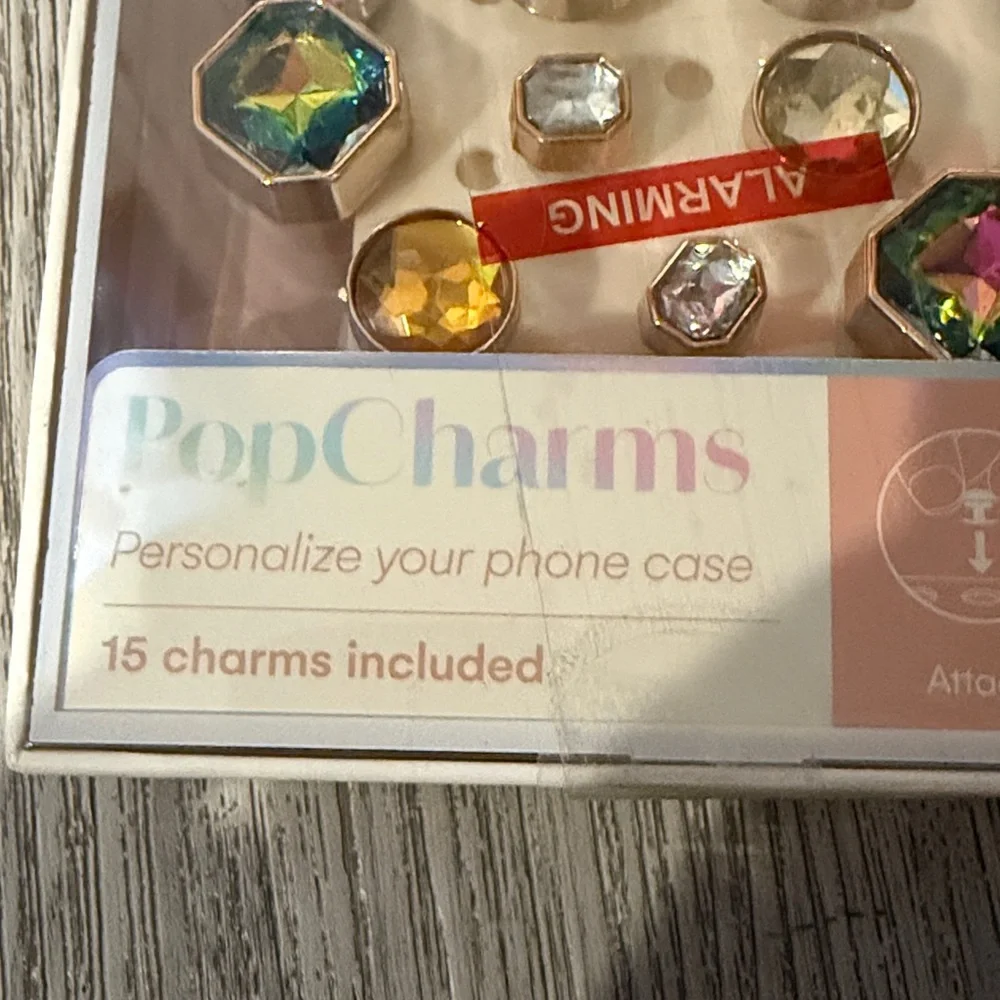 Cream Phone Case with Charms for iPhone 15/14/13